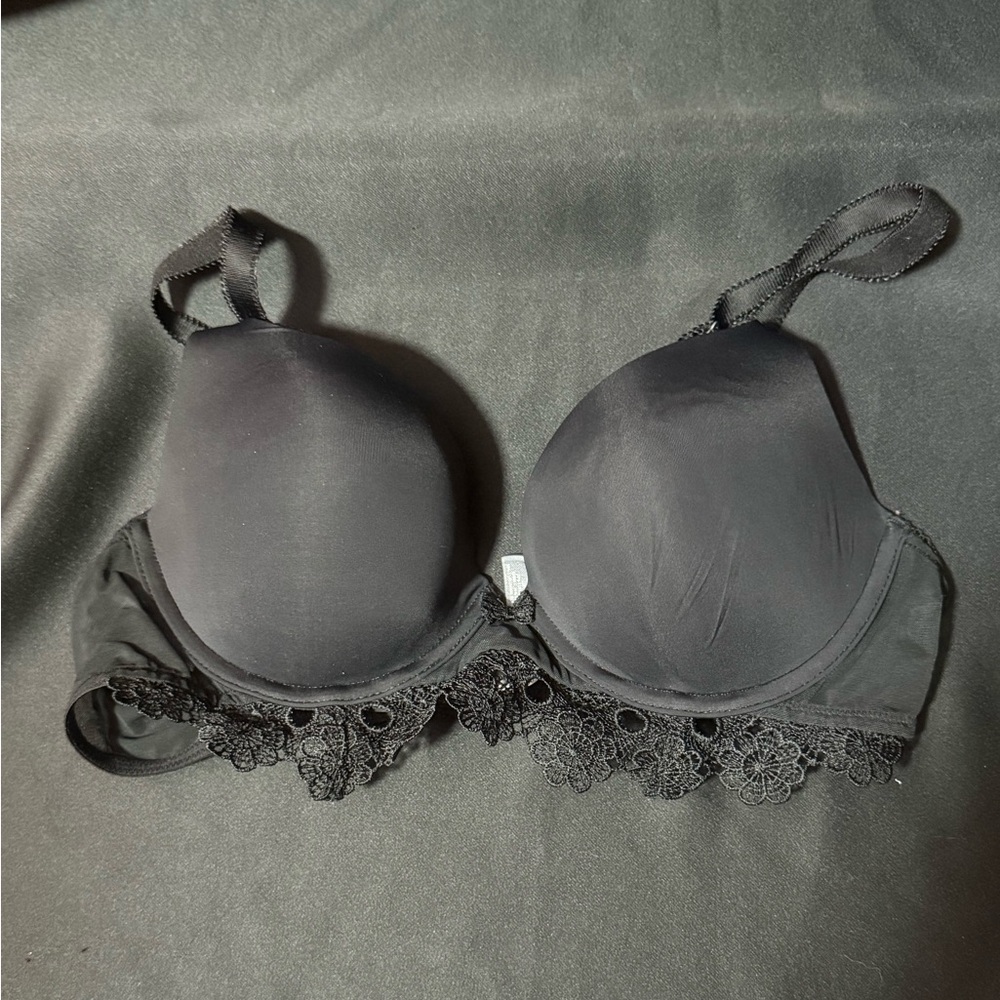 Aerie Black Lace Trim Bra